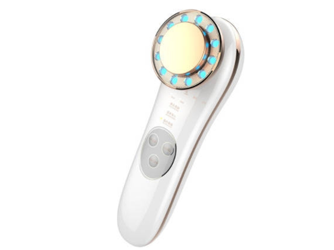 Masajeador facial 7 en 1 con luz LED azul y roja que reafirma y tensa la piel, elimina arrugas y ojeras Yemaesre