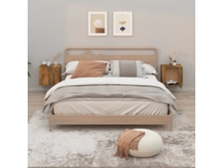 Mesitas de Noche de Pared 2 Pzs 50X30X47 Cm Roble Ahumado