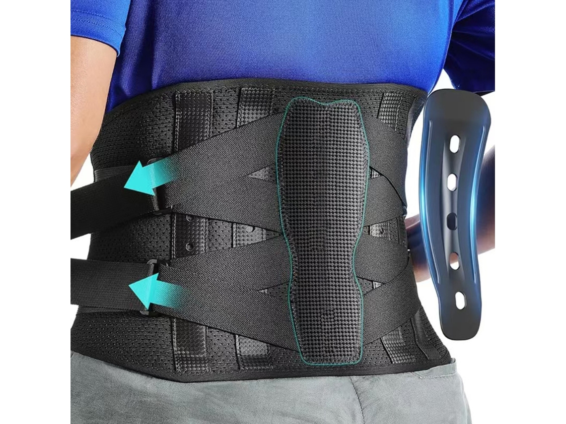Cinturón de soporte lumbar, cinturón corrector para hernia discal Mdug (negro XL)