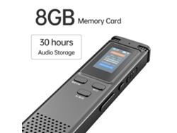 Grabadora De Voz Digital De 8 Gb Con Activación Por Voz, Reducción De Ruido, Reproducción De Mp3 Y Protección Con Contraseña Para Clases, Reuniones Y Entrevistas.