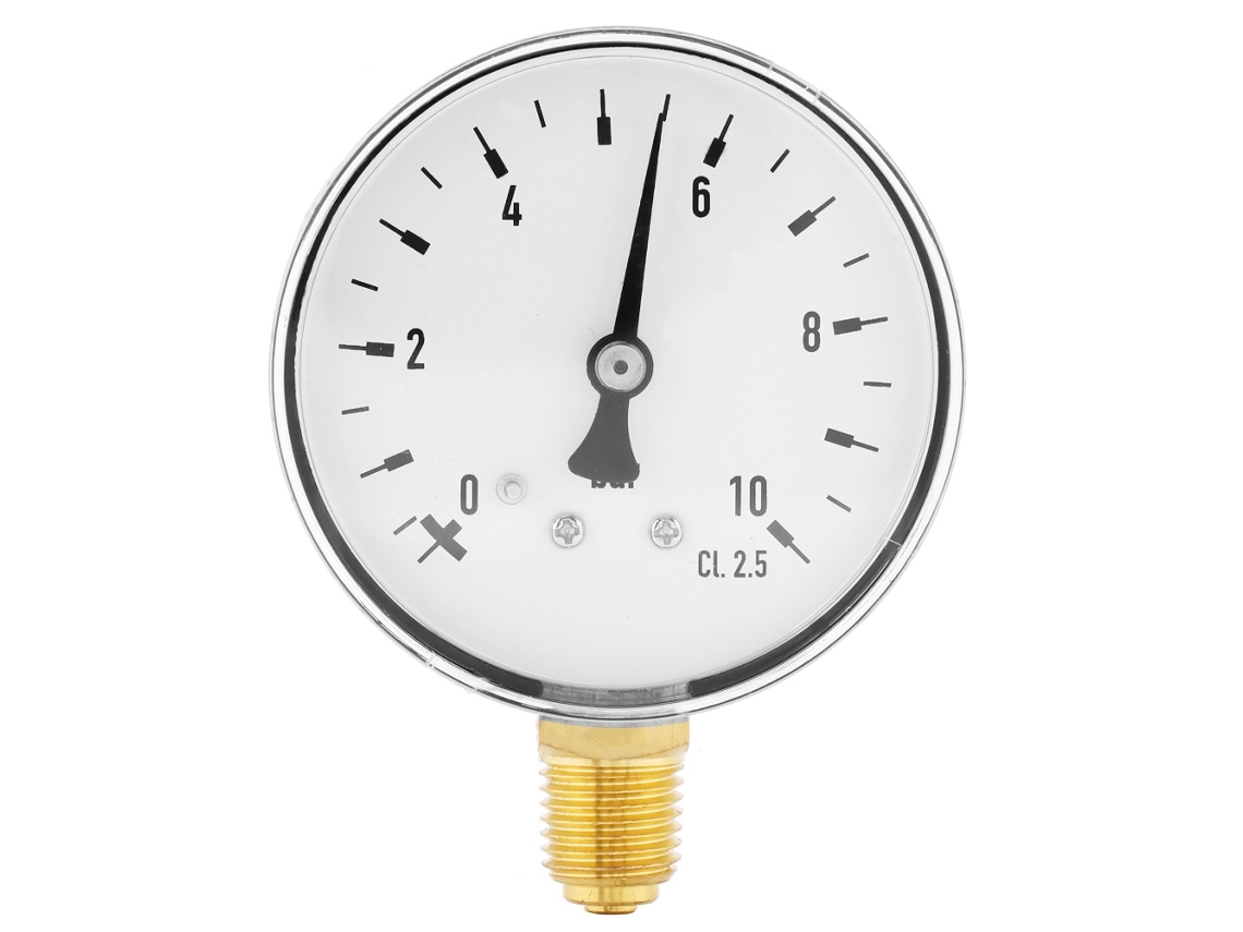 Manómetro De Presión De Aire, Agua Y Aceite De 1/4 De Pulgada Npt, 0-10 Bar, Montaje Lateral.
