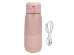 Aquecedor De Leite Portátil Sem Fio Bateria Recarregável Controle De Temperatura 37℃-55℃ Para Viagem Carro Rosa 350ml 4400mah