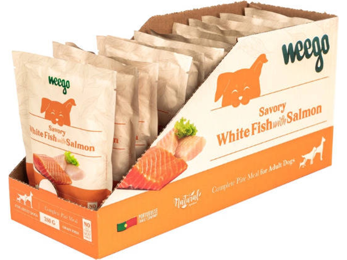 Pack de Comida Húmeda para Perro WEEGO Savory Pescado y Salmón 12x260 g