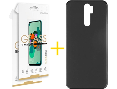 Kit Funda + 2 Protectores de Pantalla Xiaomi Redmi 9 SKYHE Liso (Negro)