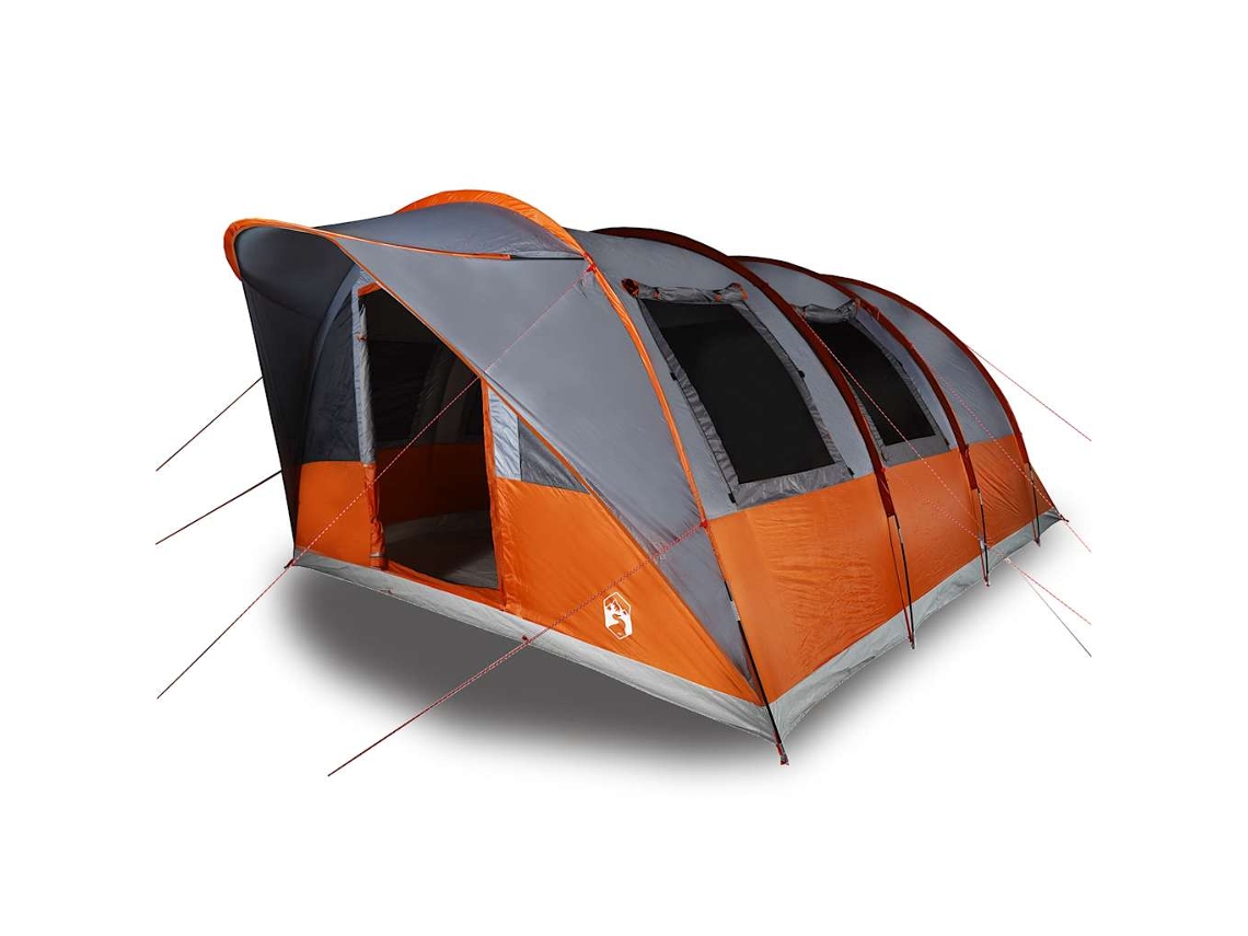 vidaXL Tienda de campaña con túnel 5 personas impermeable gris naranja