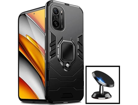 Kit Carcasa y Soporte Magnético Xiaomi Poco F3 PHONECARE 3X1 Military Defender Negro