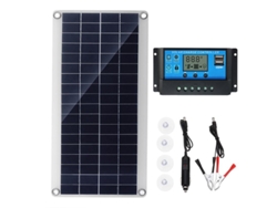 Panel Solar De 300 W Y 12 V, Kit De Panel Solar, Cargador De Batería Con Controlador De Carga Solar De 20 A.