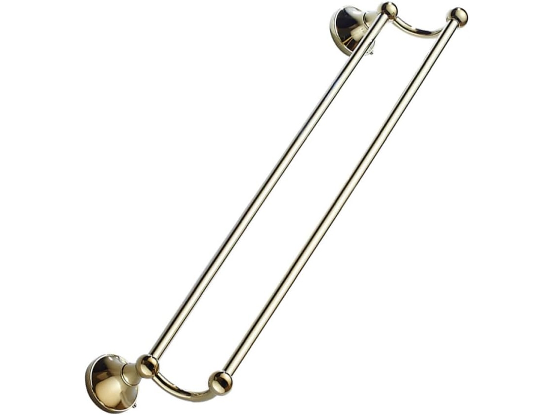 Toallero De Pared Diseño Moderno Y En Latón Chapado En Oro, 55 Cm, Doble Cara, Resistente Al