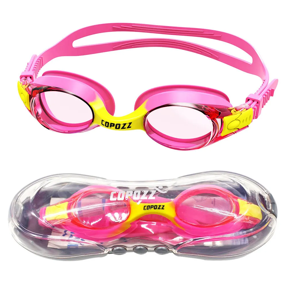 Gafas De Natación (rojas) Impermeables Y Antivaho, Con Lentes De Colores Profesionales Para Niños.