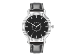 Reloj Casual Para Hombre De Piel Sintética Con Movimiento De Cuarzo Negro.
