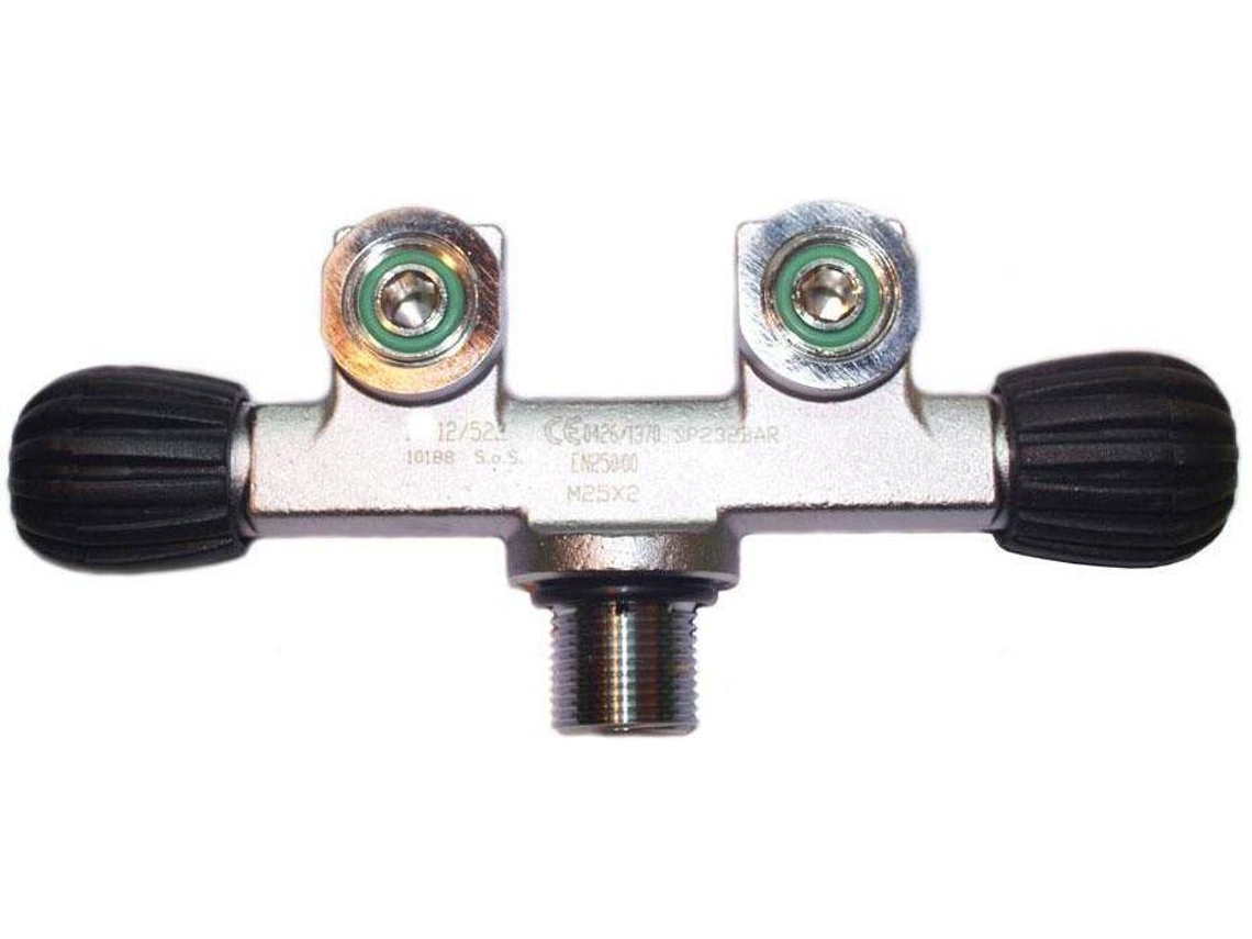 Tornera Para Garrafas de Buceo METALSUB Twin Valve Line M25