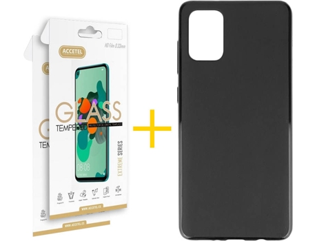 Kit Funda + 2 Protectores de Pantalla Samsung Galaxy A71 5G ACCETEL Liso (Negro)