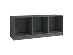 Mueble de TV de madera maciza de pino gris (104 x 33 x 41 cm)