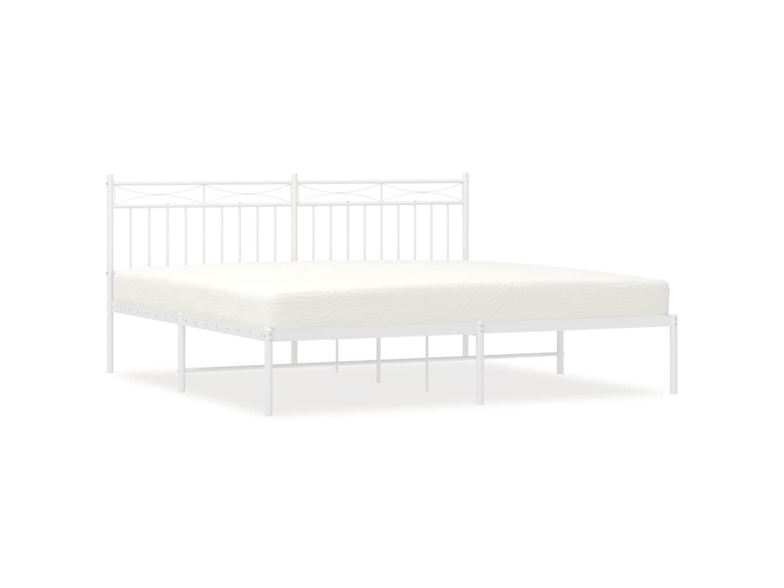 Maison Exclusive - Estructura Cama Sin Colchón Con Cabecero Metal Blanco 183x213cm