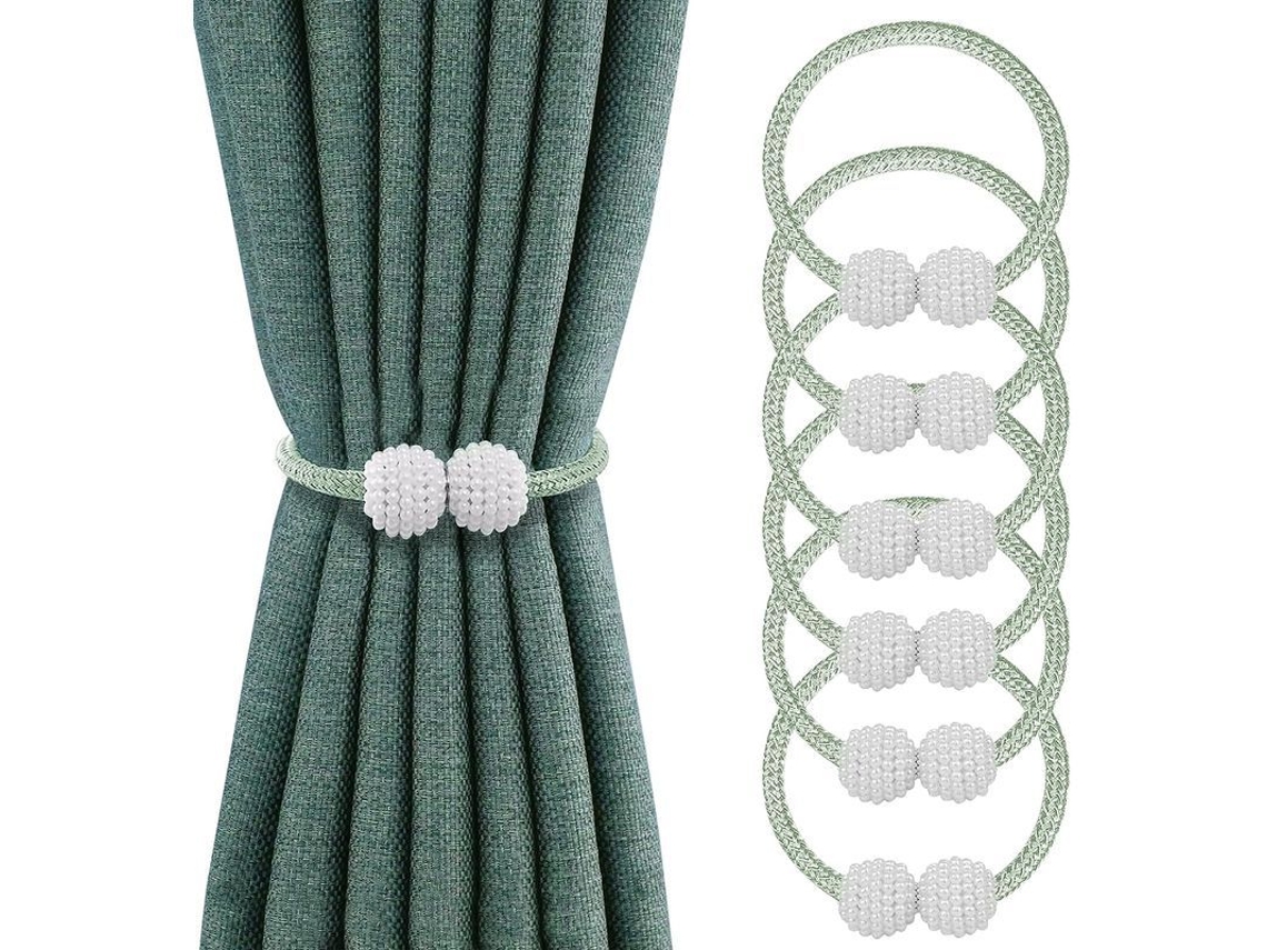 Rebe-ataduras Para Cortinas Linjou, Hebillas Magnéticas De Perla Para Decoración Hogar Oficina (oro)