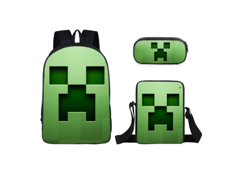 KOHREE Mochila escolar para estudiantes de Minecraft, juego de tres piezas