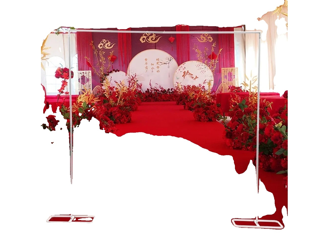 Suporte Para Arco De Casamento, Design Elegante Branco, Construção De Aço Durável