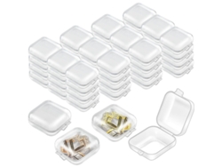 Mini joyero transparente a prueba de polvo, apto para pendientes, anillos, accesorios electrónicos y piezas (40 piezas) Cuich