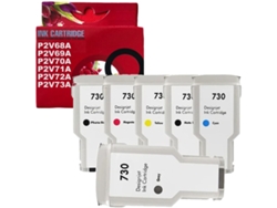 Toner 730 pack 6 tintas compatible con HP P2V68A P2V69A P2V70A P2V71A P2V72A P2V73A GENÉRICO