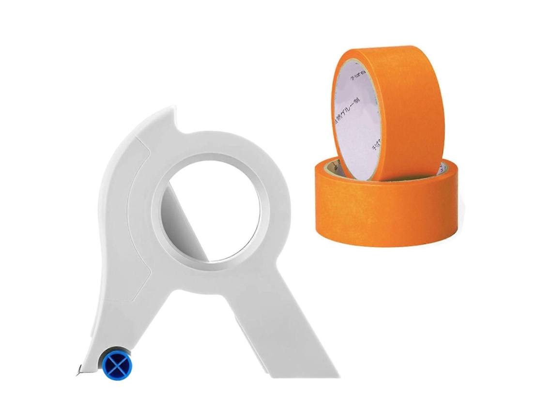 Juego de cinta adhesiva y dispensador de 1,37 pulgadas x 22 metros para decoración con cinta aplicadora para GOKOCO