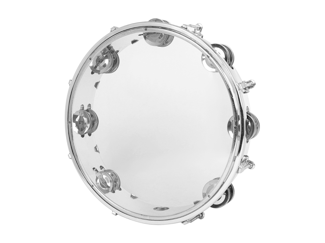 Pandereta De 10 Pulgadas Campana De Metal De Doble Fila Ajustable Instrumento De Percusión De Pandereta Manual Con Manivela CUICH