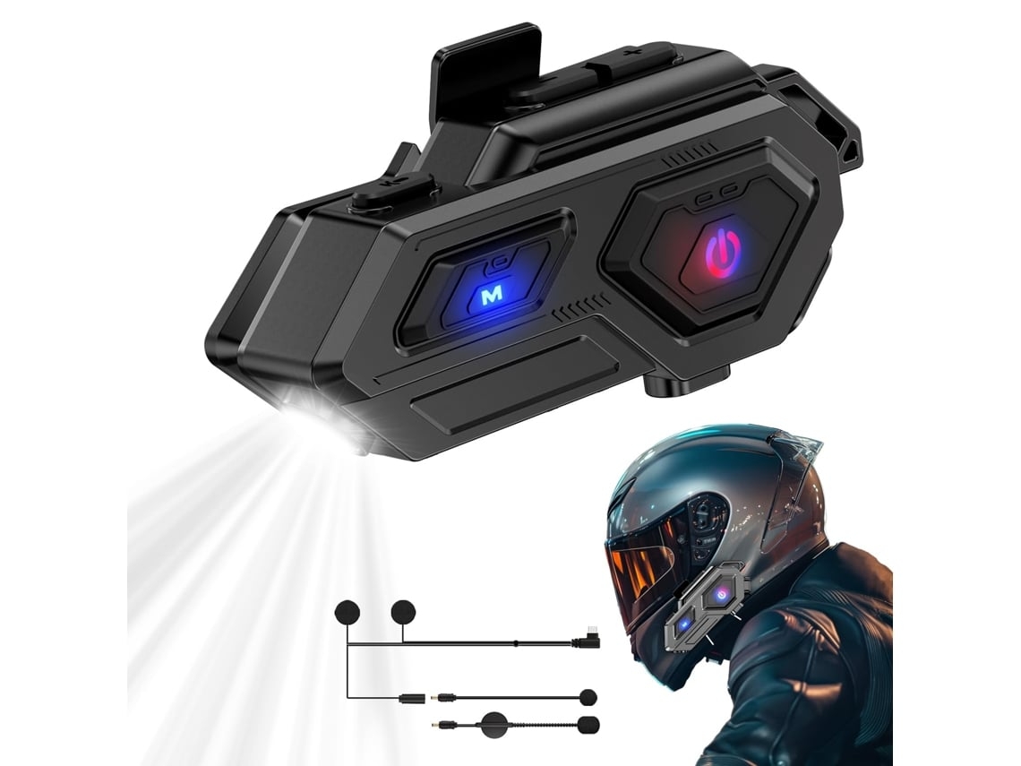 YEMAESRE Casco Auriculares Hd Llamada Música Hifi Agua Led Bluetooth Negro