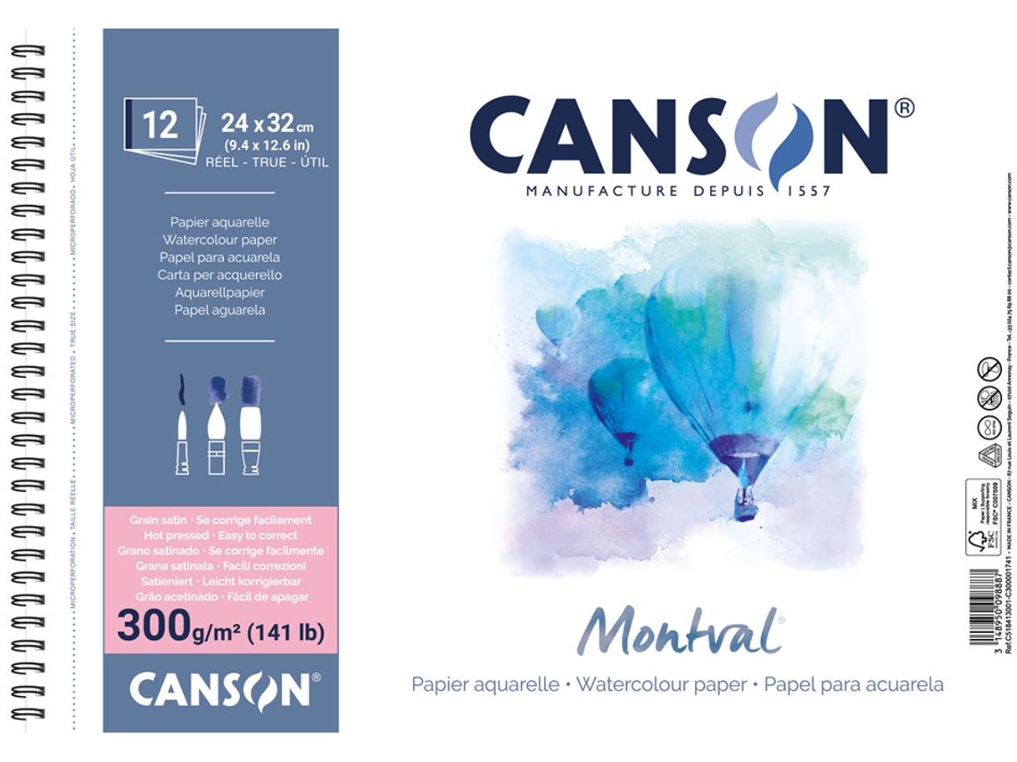 Bloco de Acuarela CANSON Montval 135 X 210 Mm 300 G/M²