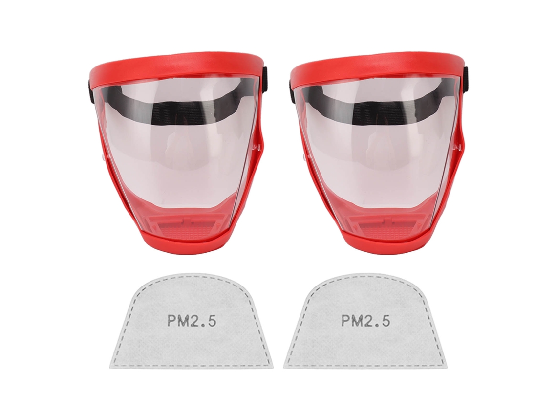 Protector Facial Transparente Reutilizable Con Filtro De Algodón, Cinturón Elástico, 2 Unidades, Para Adultos