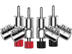 Conector Banana De 45 Grados, M21r Chapado En Rodio, Doble