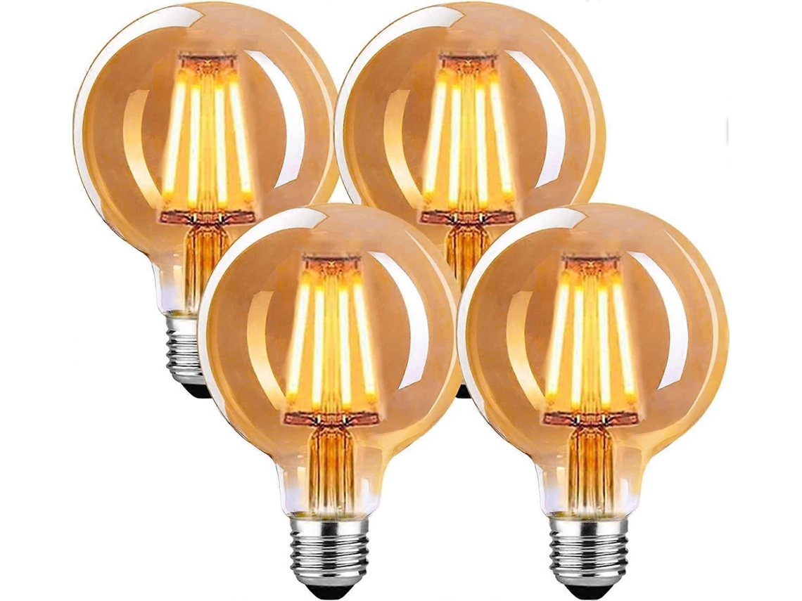 Rebe-bombillas Led E27 Vintage, Regulables 2700k Luz Blanca Cálida - Pack De 4