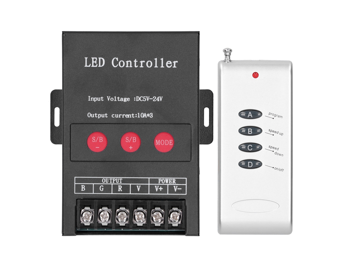 2026-controlador De Tiras Led Rgb 360w Dc5-24v Con Ajuste De Brillo Y Velocidad, Módulo Colorido