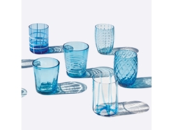 Conjunto De Caldeirão Zafferano Com 6 Copos De Cor Única - Água Marinha - Vidro Soprado À Mão, 32 Cl - Copos Artesanais Para Água E Coquetéis