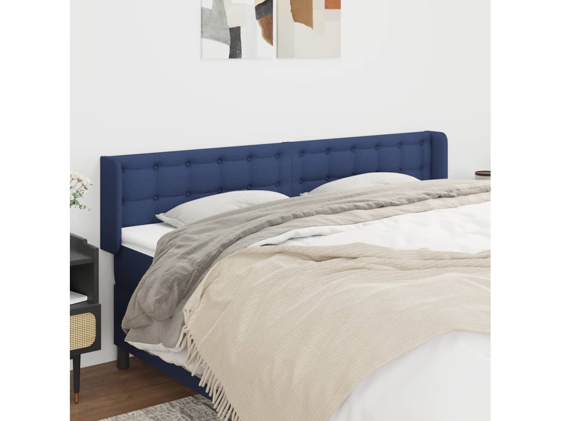 Cabecero De Tela Azul 163x16x78/88 Cm