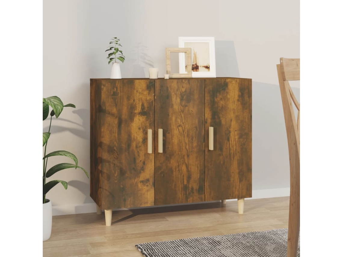 Lovely Home Aparador 90X34X80 Cm Madera Procesada Color Roble Ahumado