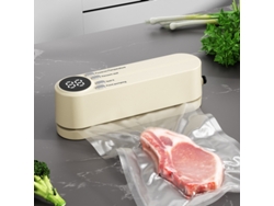 Selladora Al Vacío Portátil Inalámbrica Para Conservación De Alimentos En La Cocina, Color Blanco Roto Siurn