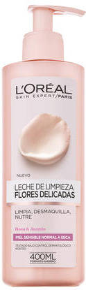 Leche de Limpieza Facial L'OREAL Flores Piel Sensible (400 ml)