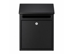 Buzón Polski De Acero Inoxidable Negro 215x70x300 Mm 1 Unidad Con Cerradura Y Tapa Para Exterior Y Pared