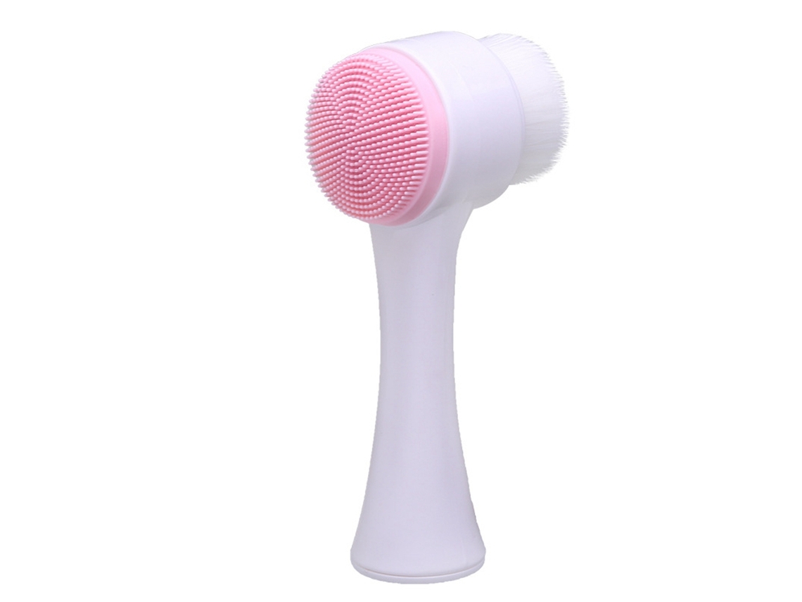 Cepillo Facial Rosa Dúplex Para Limpiar Poros Y Puntos Negros.
