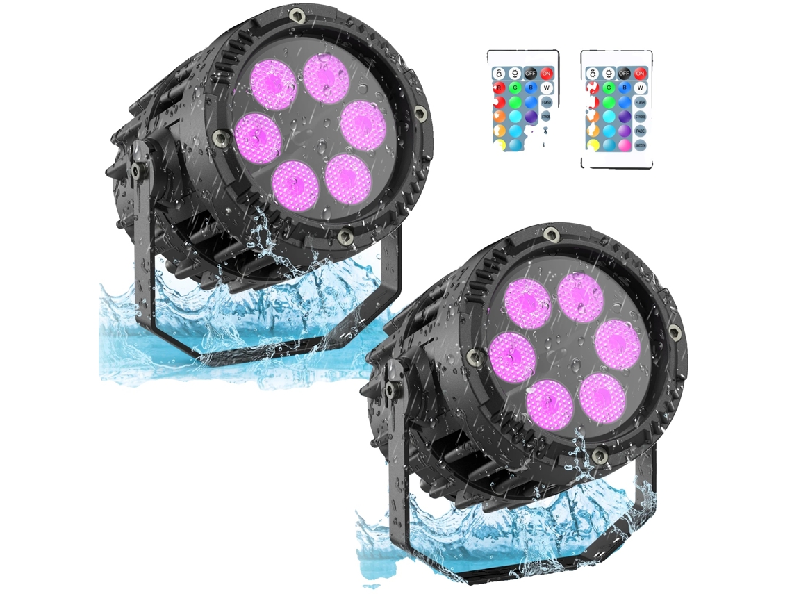 Luz de escenario, 20 W de potencia, cambio de color RGB, diseño resistente al agua, enchufe 1, 2 piezas OEM