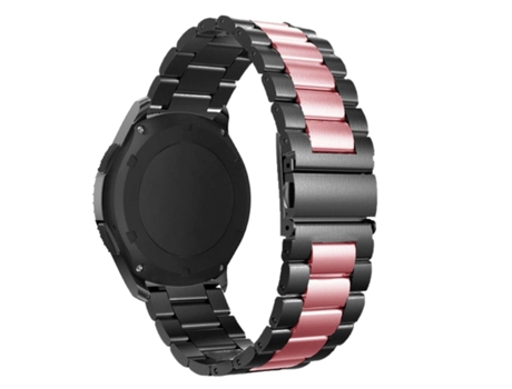 Correa Acero Inoxidável Adaptable Negro y Rosa para Garmin Venu 2 Plus