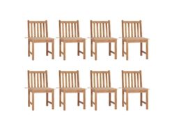 Sillas de jardín DKD Home Decor de 8 piezas con cojines, madera maciza de teca