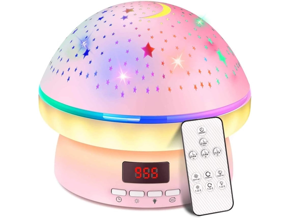 Usb - Lámpara De Noche Giratoria Con Forma De Estrella (con Función De Temporizador, Para Niños), Luz Intermitente (regalo Para Niñas), Led