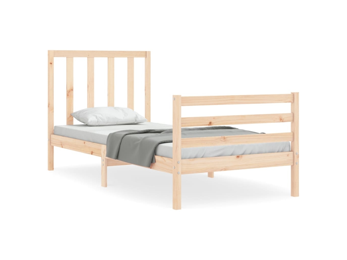 Marco de Cama con Cabecero Madera Marrón (90x200cm)