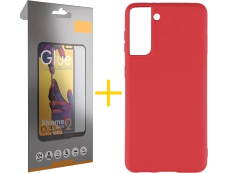 Kit Funda + Protector de Pantalla Samsung Galaxy S21 + Plus SKYHE Full (Rojo)