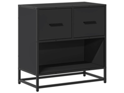 Maison Exclusive - Mesilla De Noche Negra 60x31x60 Cm Madera Procesada Y Metal
