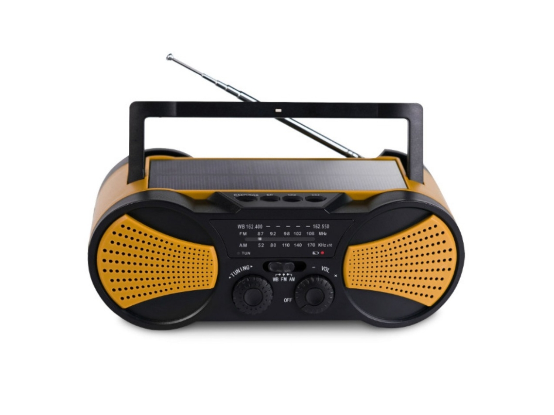 Radio solar con manivela de 4000 mAh, linterna multifunción naranja Cuich