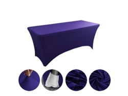 Mantel Rectangular Elástico De Spandex Para Bodas, Banquetes Y Fiestas (morado Oscuro/122x75x75cm) Gertiz