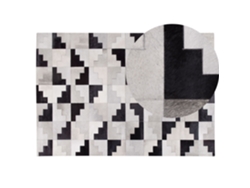 Alfombra BELIANI Efirli de Piel de vaca Gris 140x200