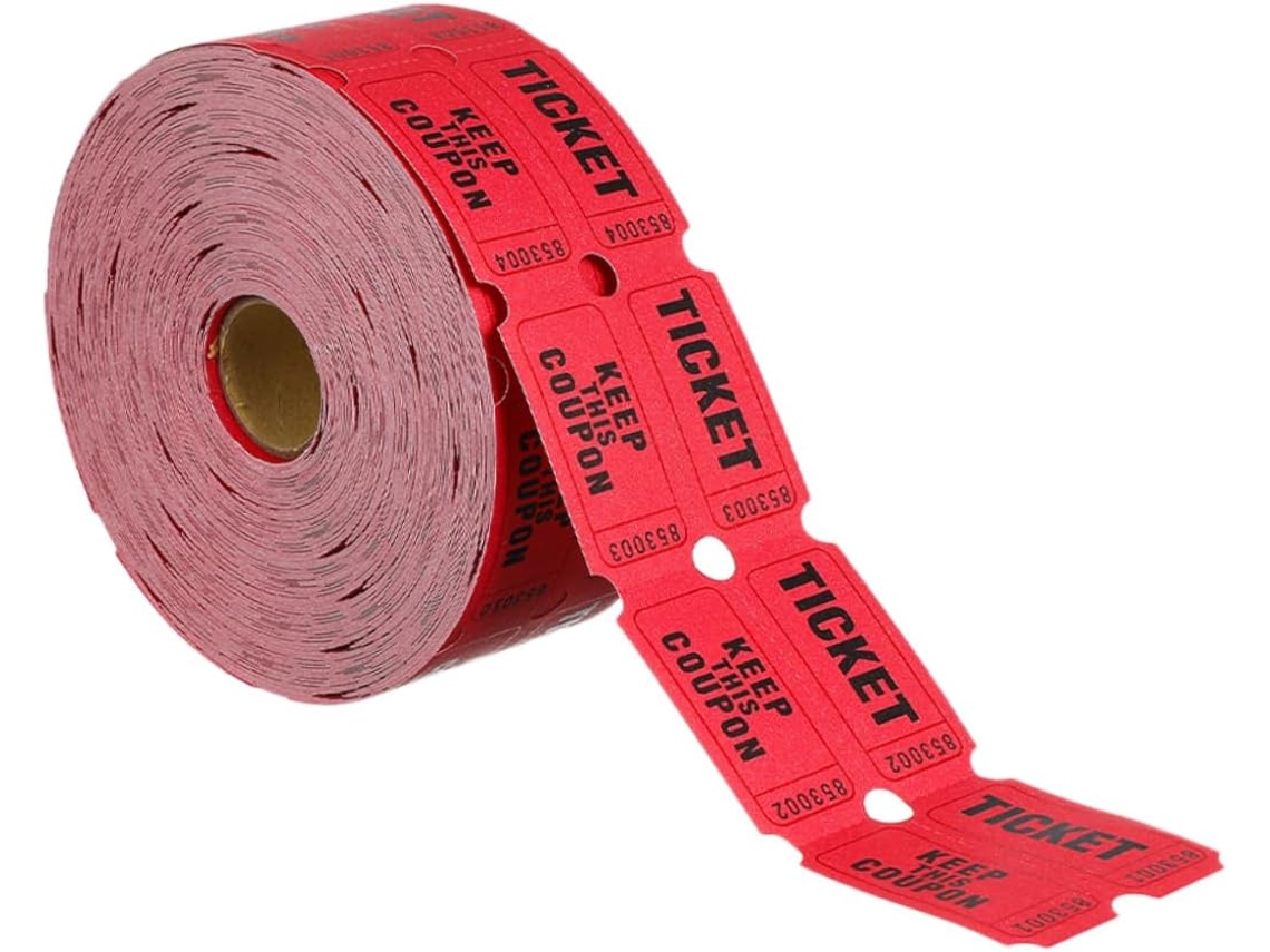 Boletos De Rifa Universales, Rollo Individual De 2000 Piezas De Papel Numeradas.