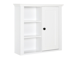 Armario de baño multifuncional, 3 estantes abiertos, 1 puerta, estante ajustable, 53x14,5x50 (sin marca)